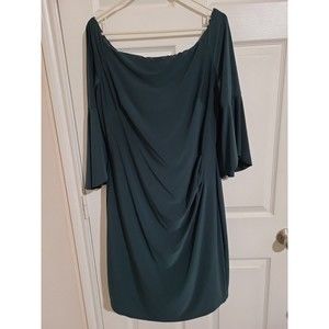 Lauren Ralph Lauren dark green ruched on one side in front dress SIZE 16